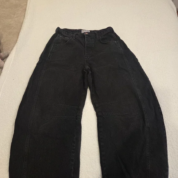 We The Free High-Rise Wide-Leg Jeans in Black - Picture 3 of 10